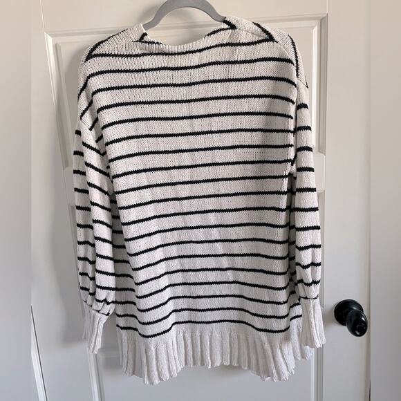 Workshop Black & White stripe cardigan sweater - Picture 6 of 6